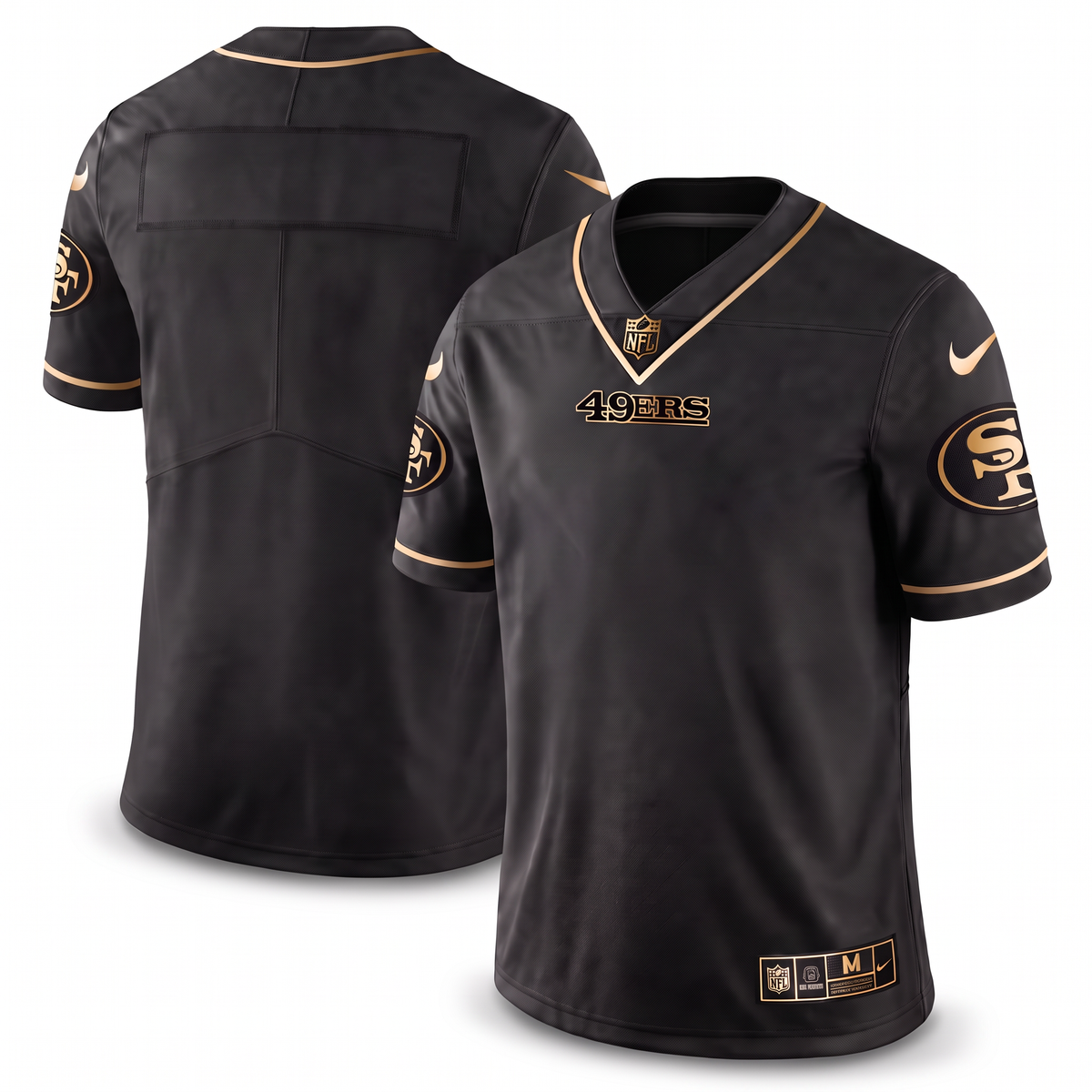 Black San Francisco 49ers Style Football Jersey Personalized Name Number Shirt
