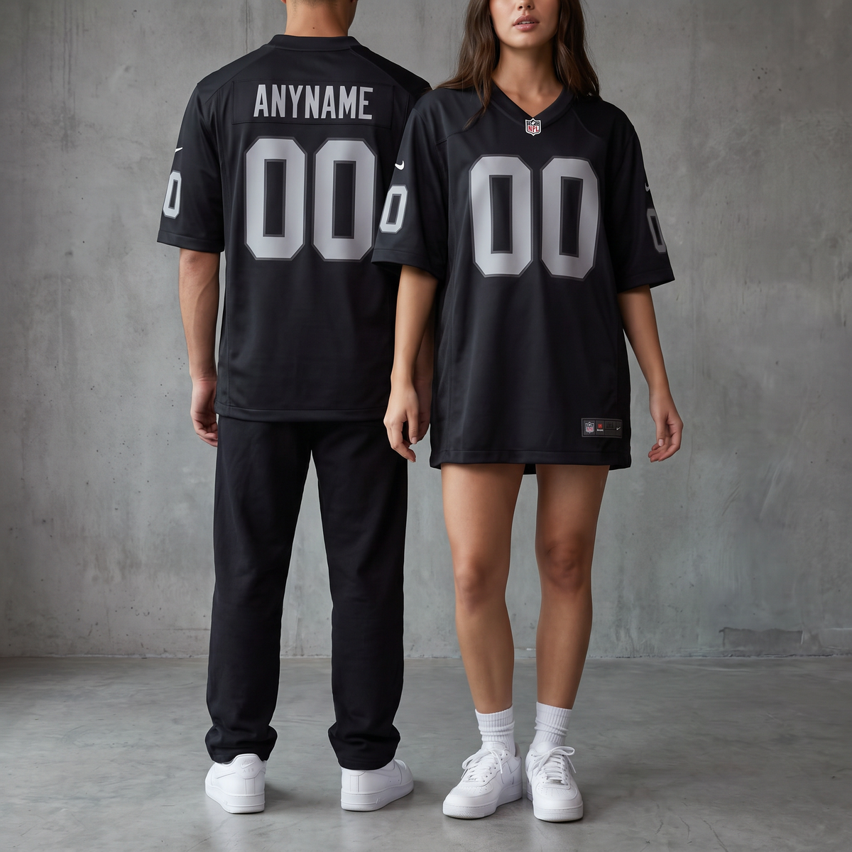 Black Silver Las Vegas Raiders Inspired Football Jersey Personalized Name Number Shirt