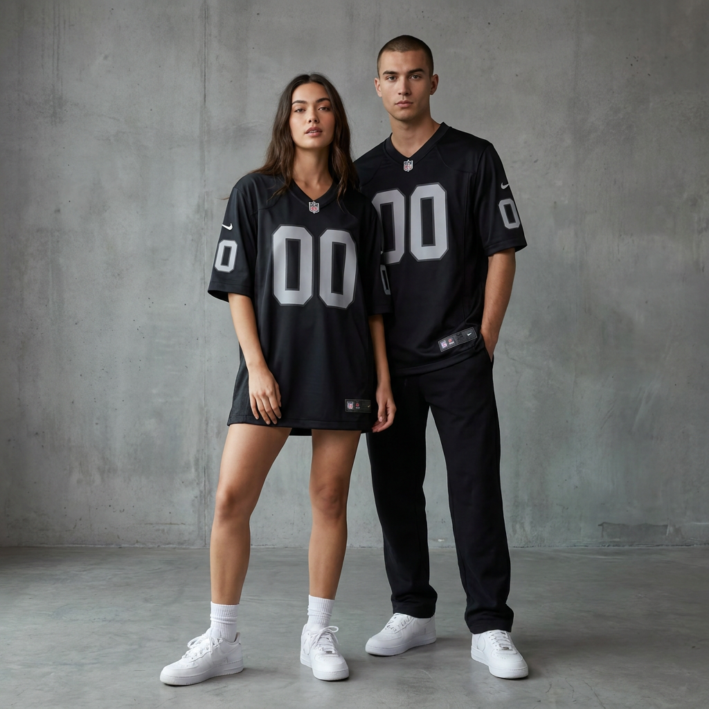 Black Silver Las Vegas Raiders Inspired Football Jersey Personalized Name Number Shirt