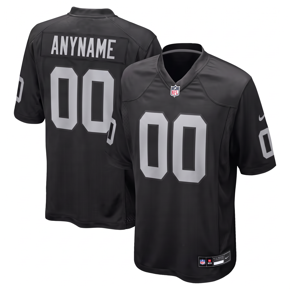Black Silver Las Vegas Raiders Inspired Football Jersey Personalized Name Number Shirt
