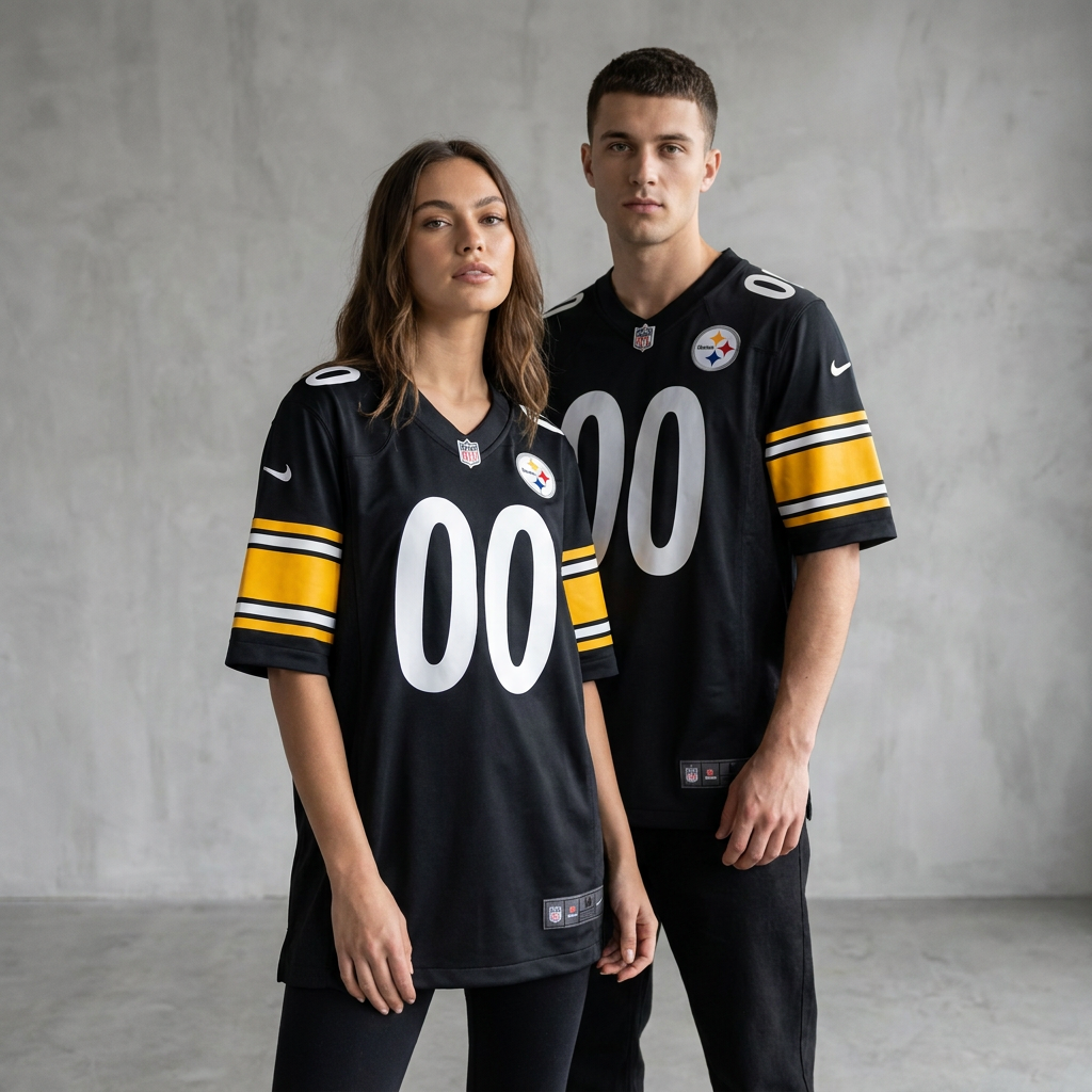 Black Yellow White Pittsburgh Steelers Inspired Football Jersey Personalized Name Number Shirt