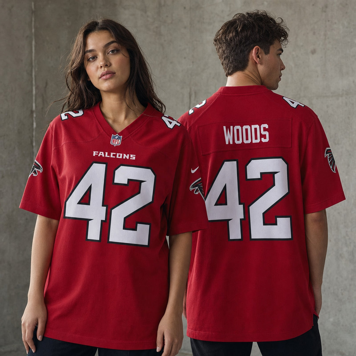 Atlanta Falcons Josh Woods Polyester Game Jersey - 2