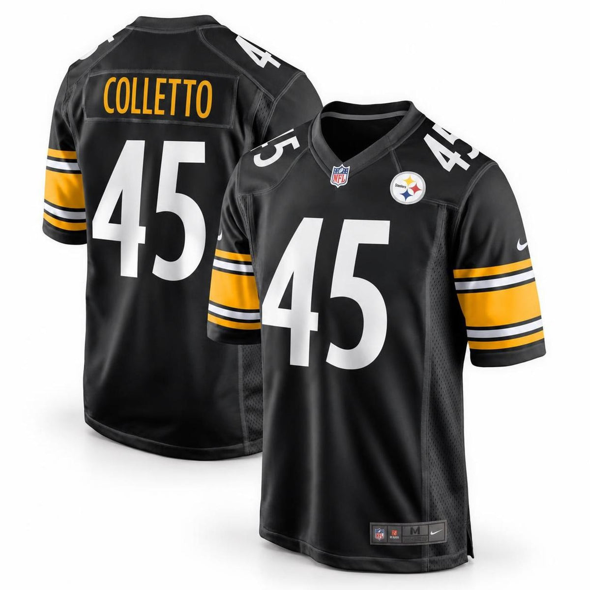 Men's Pittsburgh Steelers Jack Colletto Black Game Jersey JS7873 - 1