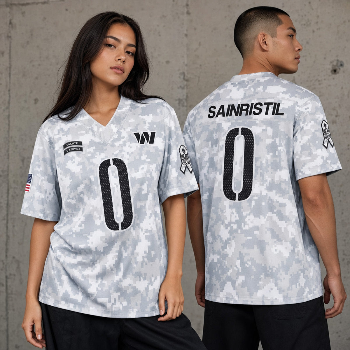 W.Commanders #0 Mike Sainristil Salute to Service Limited Jersey - 2