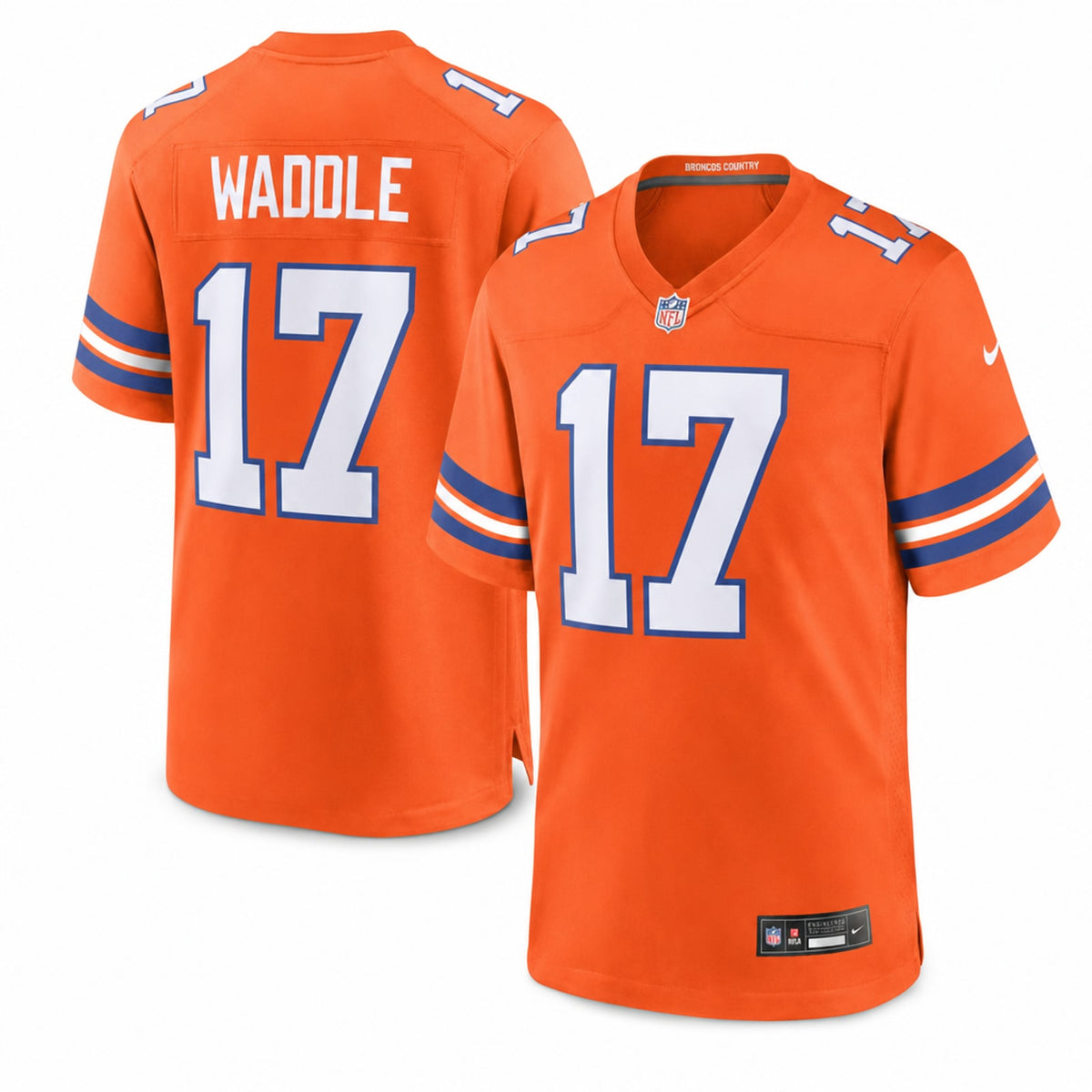 Denver Broncos Jaylen Waddle Game Jersey Loose Fit - 1