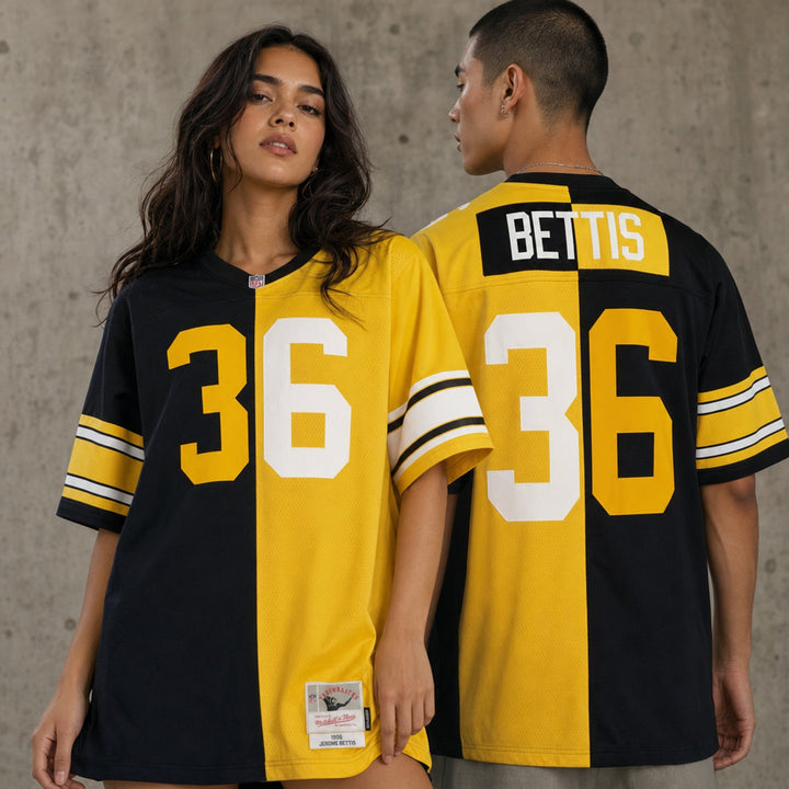 Black Gold White Pittsburgh Inspired Jerome Bettis 36 Football Jersey