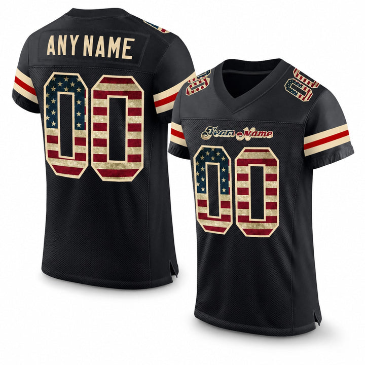 Recycled Polyester Football Jersey Personalized Name Number Shirt Vintage Flag Style