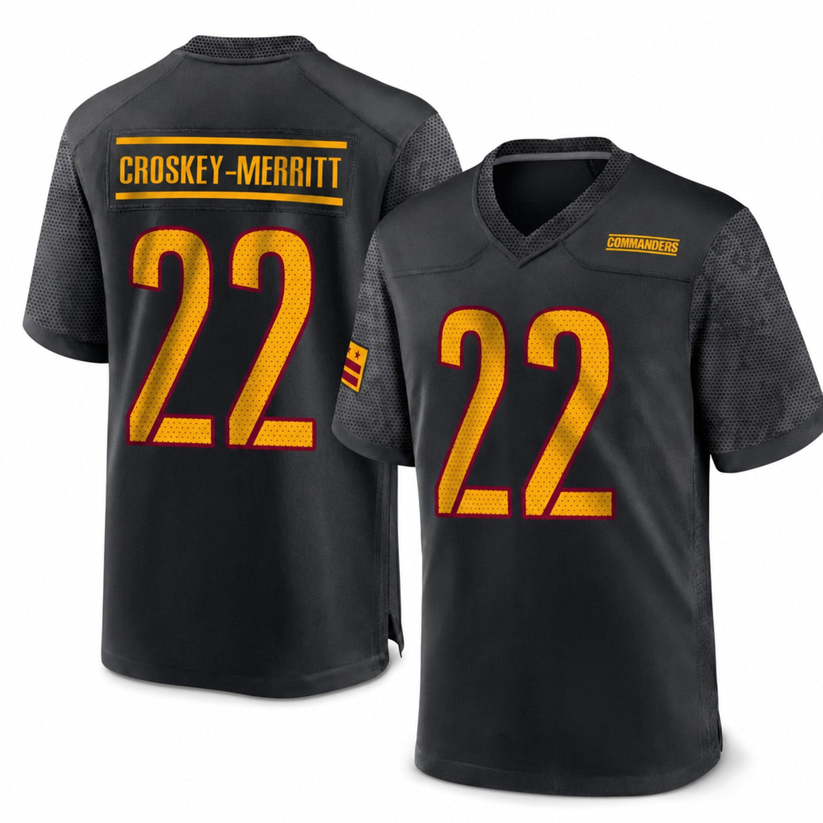 W.Commanders Jacory Croskey-Merritt Home Player Jersey - 1