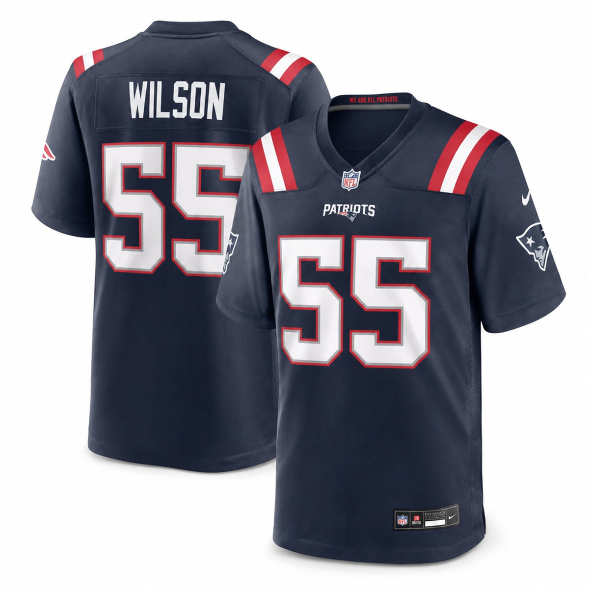 New England Patriots Jared Wilson Polyester Game Jersey - 1