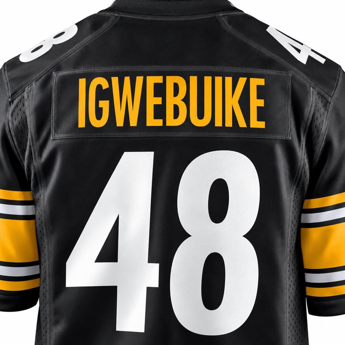 Men's Pittsburgh Steelers Godwin Igwebuike Black Game Jersey JS4027 - 5