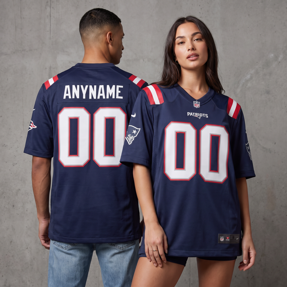 New England Patriots Caleb Lomu Navy Football Jersey Custom Name & Number