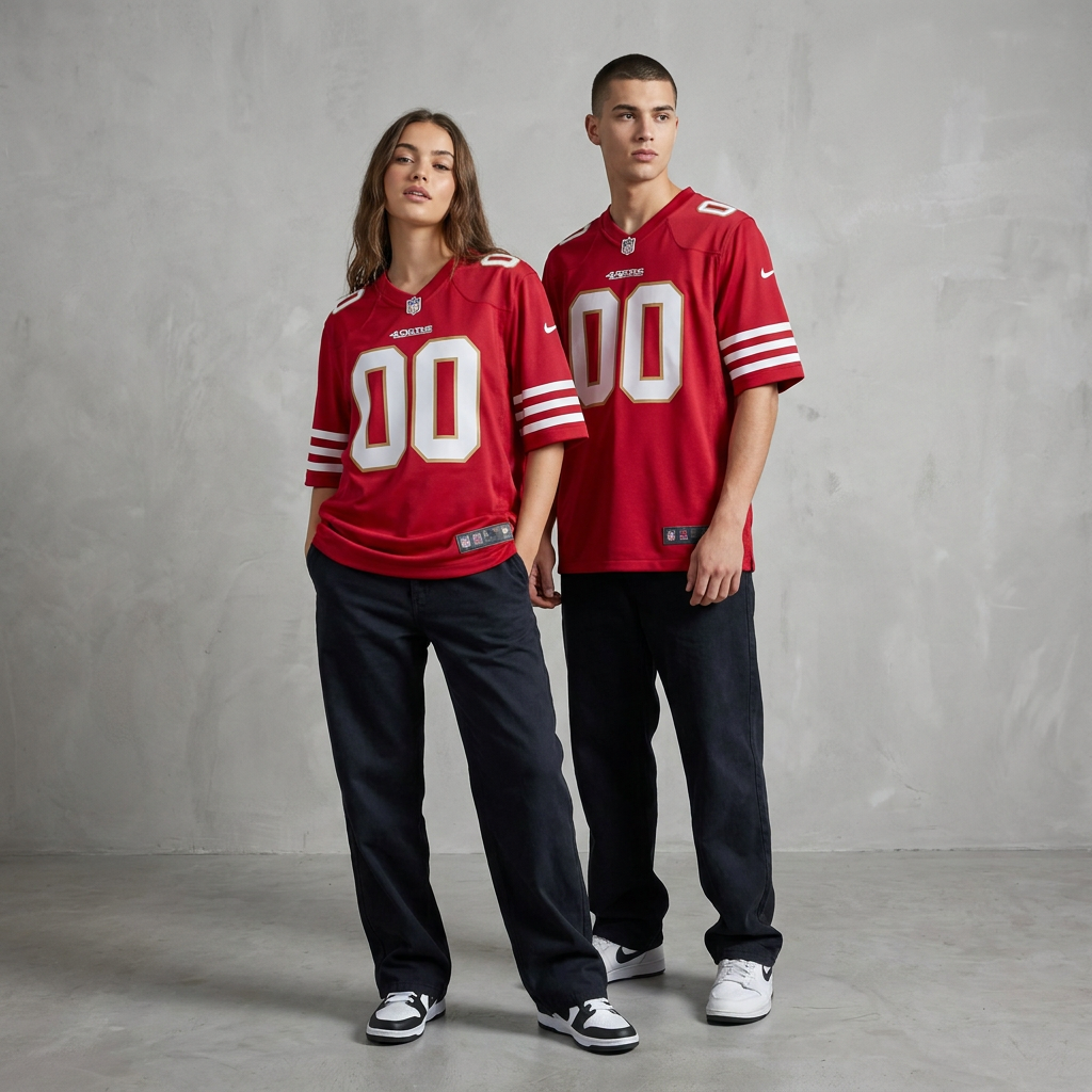 Red White Black San Francisco 49ers Inspired Football Jersey Personalized Name Number Shirt