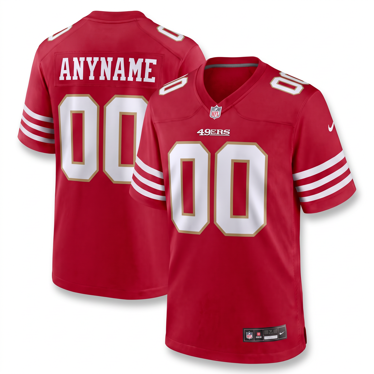 Red White Black San Francisco 49ers Inspired Football Jersey Personalized Name Number Shirt