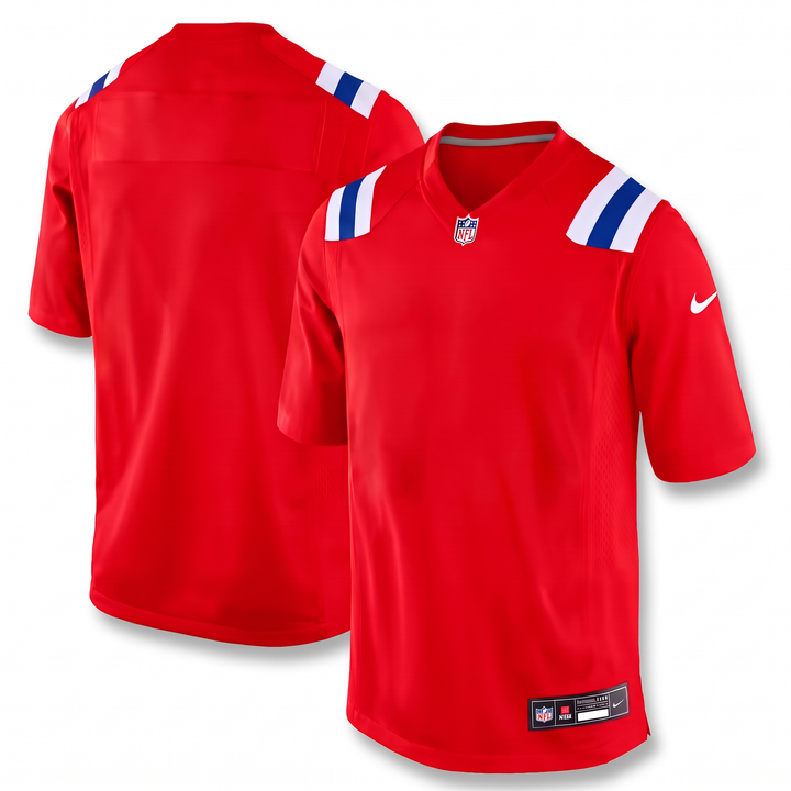 Red White New England Patriots Inspired Football Jersey Personalized Name Number Shirt
