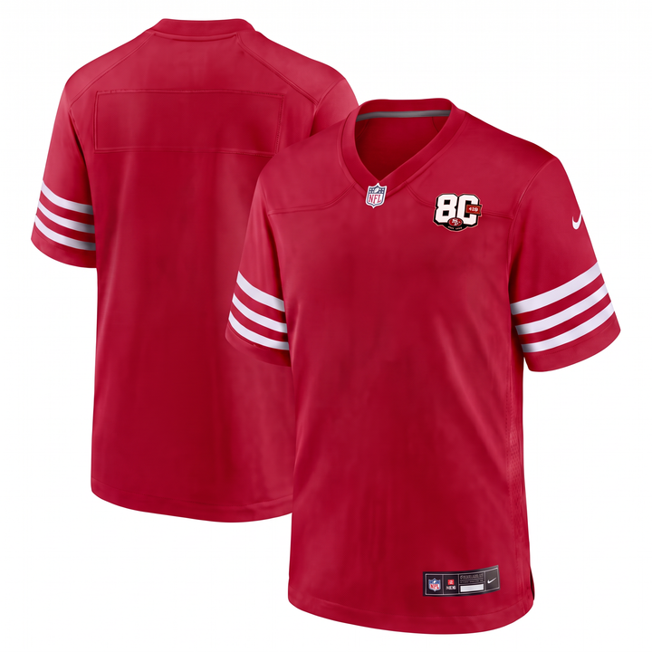 Red White San Francisco 49ers Inspired Football Jersey Personalized Name Number Shirt