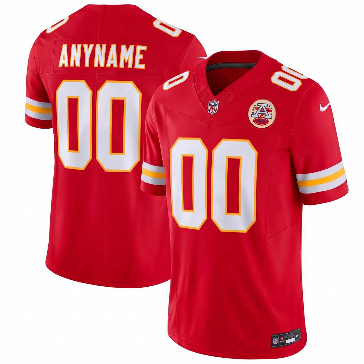 Red White Yellow Kansas City Chiefs Inspired Football Jersey Personalized Name Number Shirt