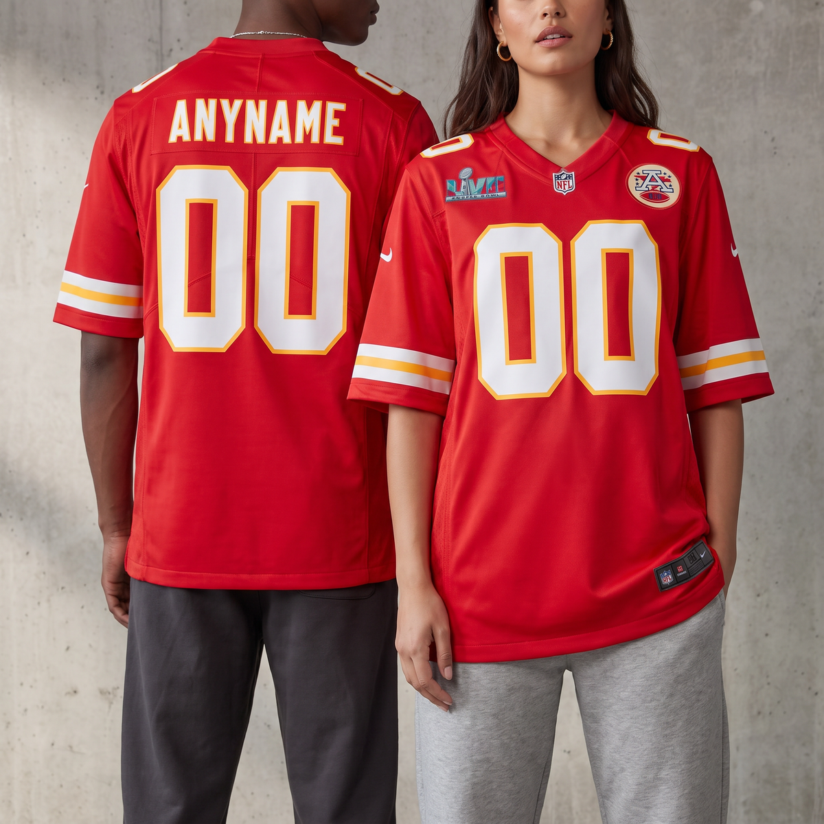 Red White Yellow Kansas City Chiefs Inspired Football Jersey Personalized Name Number Shirt