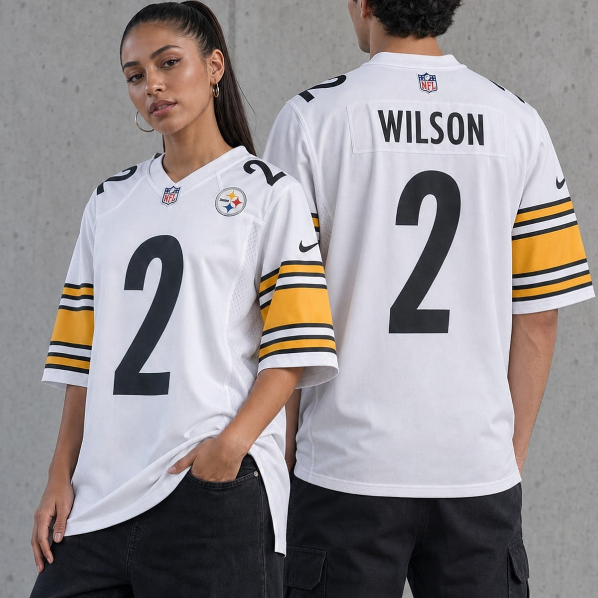 Men's Pittsburgh Steelers Justin Fields White Game Jersey JS2558 - 2