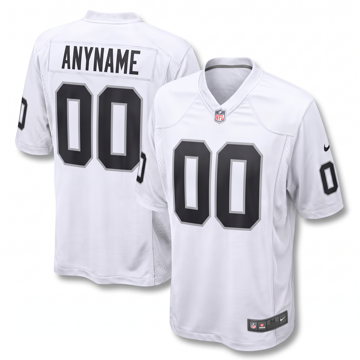White Black Silver Las Vegas Raiders Inspired Football Jersey Personalized Name Number Shirt