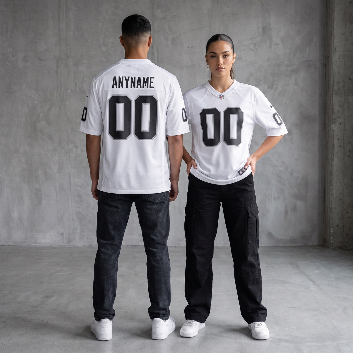 White Black Silver Las Vegas Raiders Inspired Football Jersey Personalized Name Number Shirt