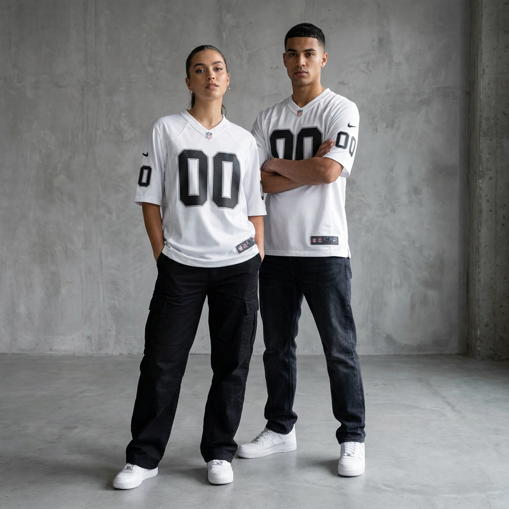 White Black Silver Las Vegas Raiders Inspired Football Jersey Personalized Name Number Shirt