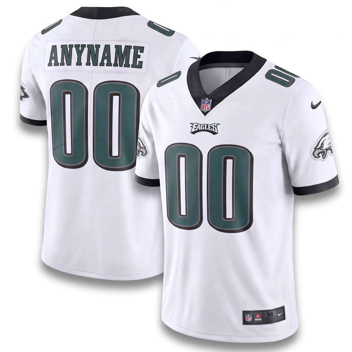White Green Philadelphia Eagles Inspired Football Jersey Custom Name Number Shirt
