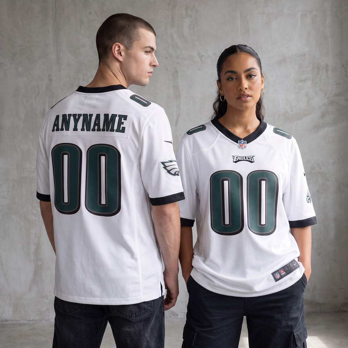 White Green Philadelphia Eagles Inspired Football Jersey Custom Name Number Shirt