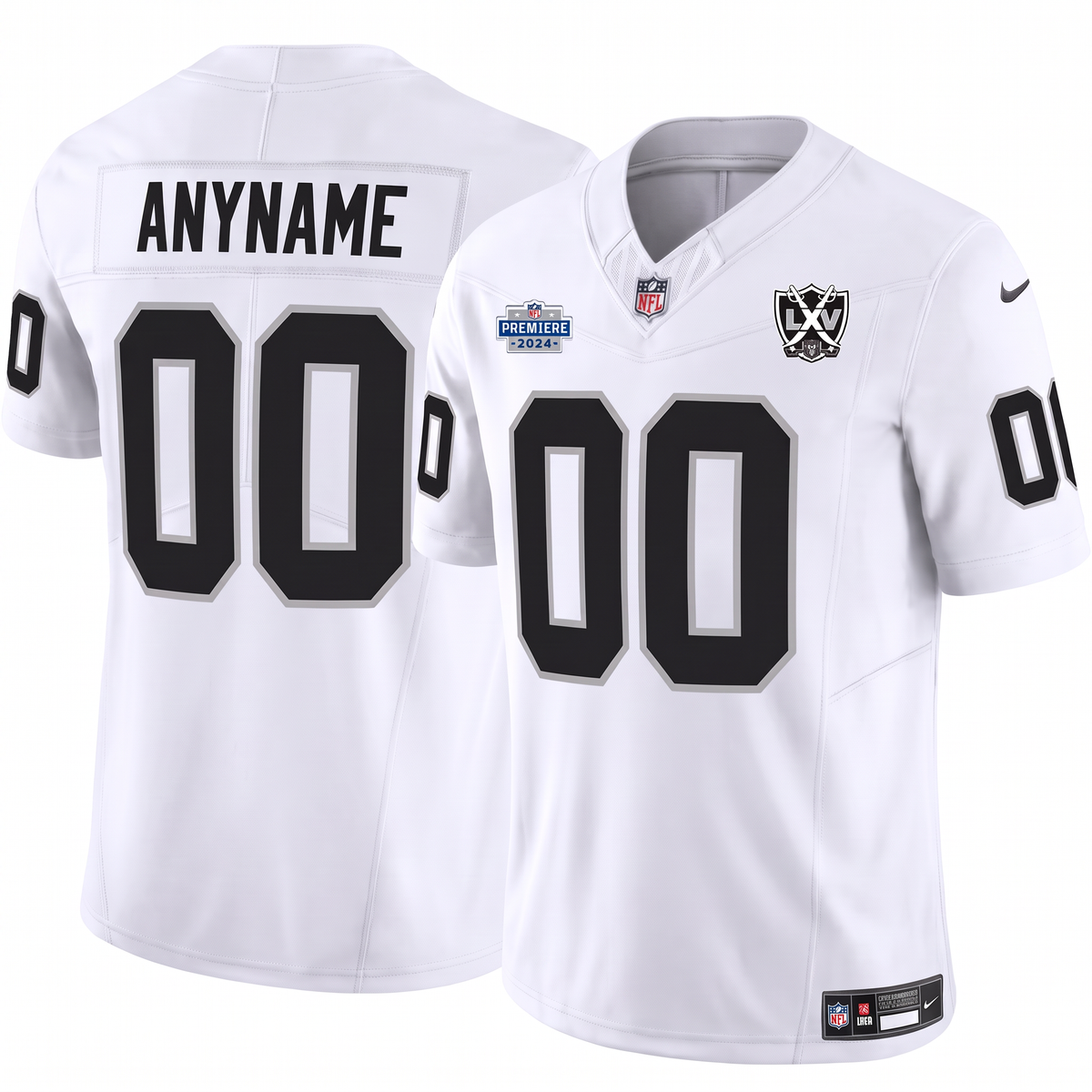 White Las Vegas Raiders Style Football Jersey Personalized Name Number Shirt