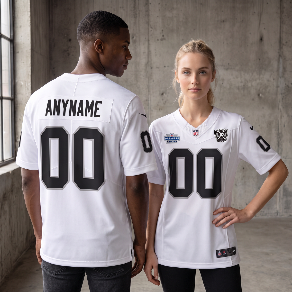 White Las Vegas Raiders Style Football Jersey Personalized Name Number Shirt