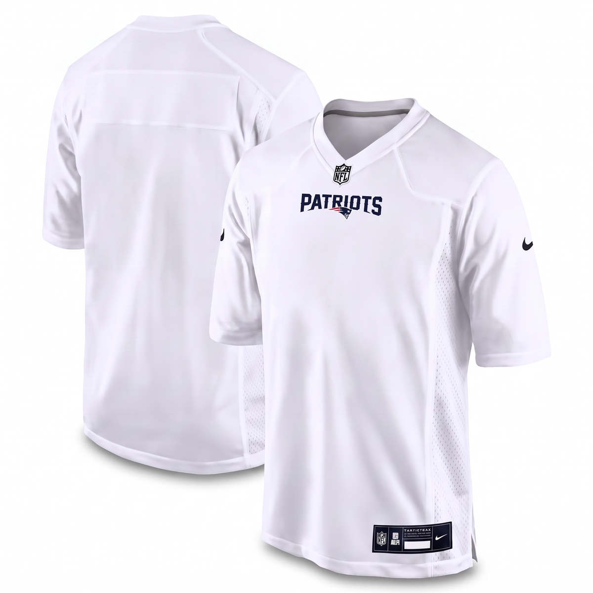White Navy Blue New England Patriots Inspired Football Jersey Personalized Name Number Shirt