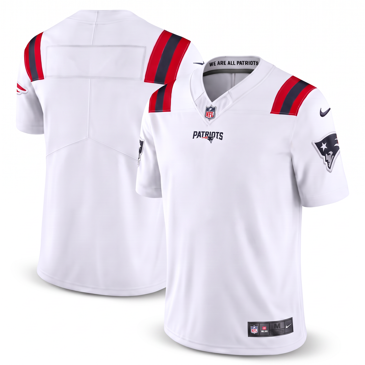 White Navy Blue Red New England Patriots Inspired Football Jersey Personalized Name Number Shirt