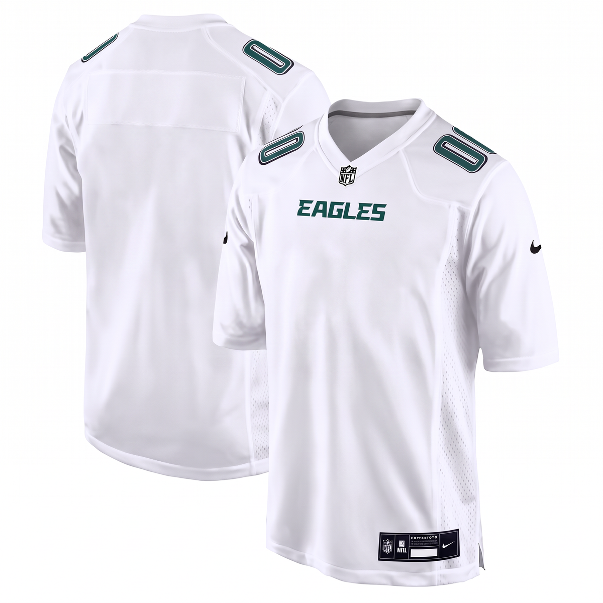 White Philadelphia Eagles Inspired Football Jersey Personalized Name Number Shirt