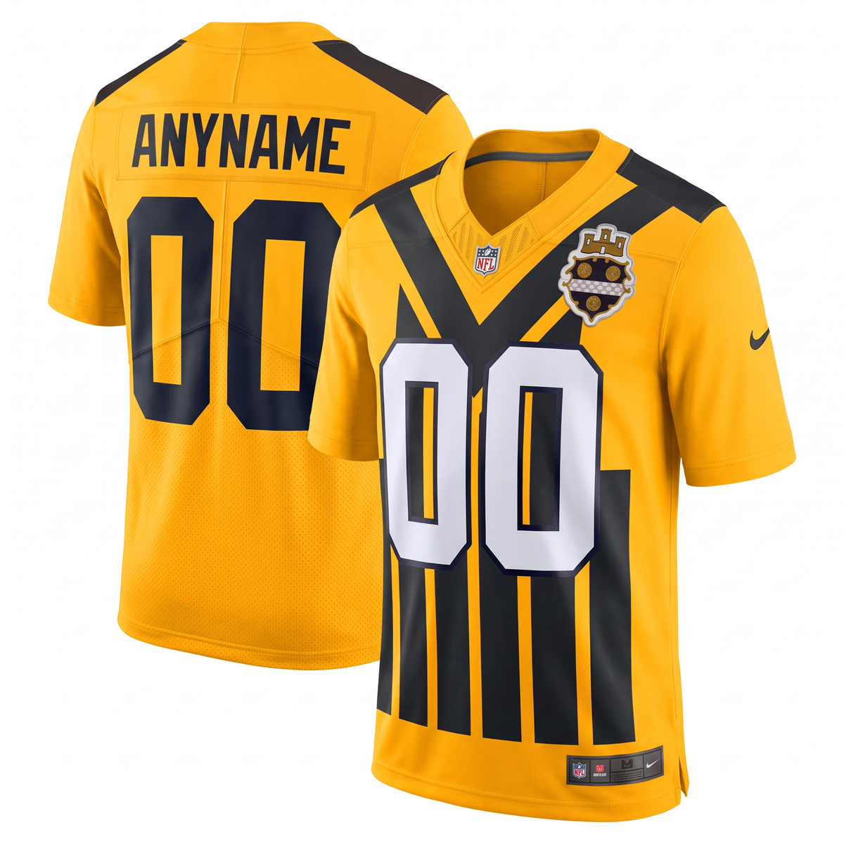Yellow Black White Pittsburgh Steelers Inspired Football Jersey Personalized Name Number Shirt