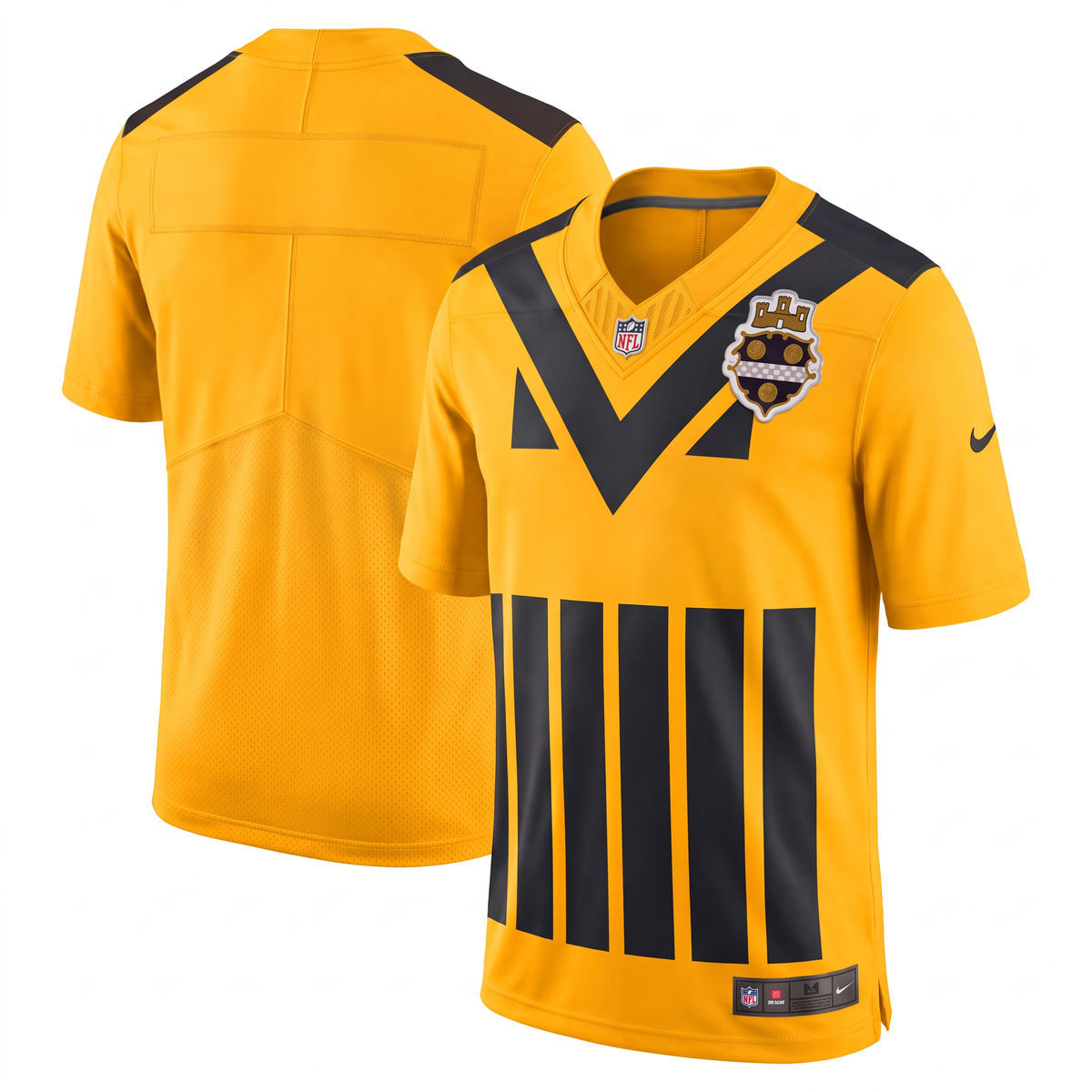 Yellow Black White Pittsburgh Steelers Inspired Football Jersey Personalized Name Number Shirt