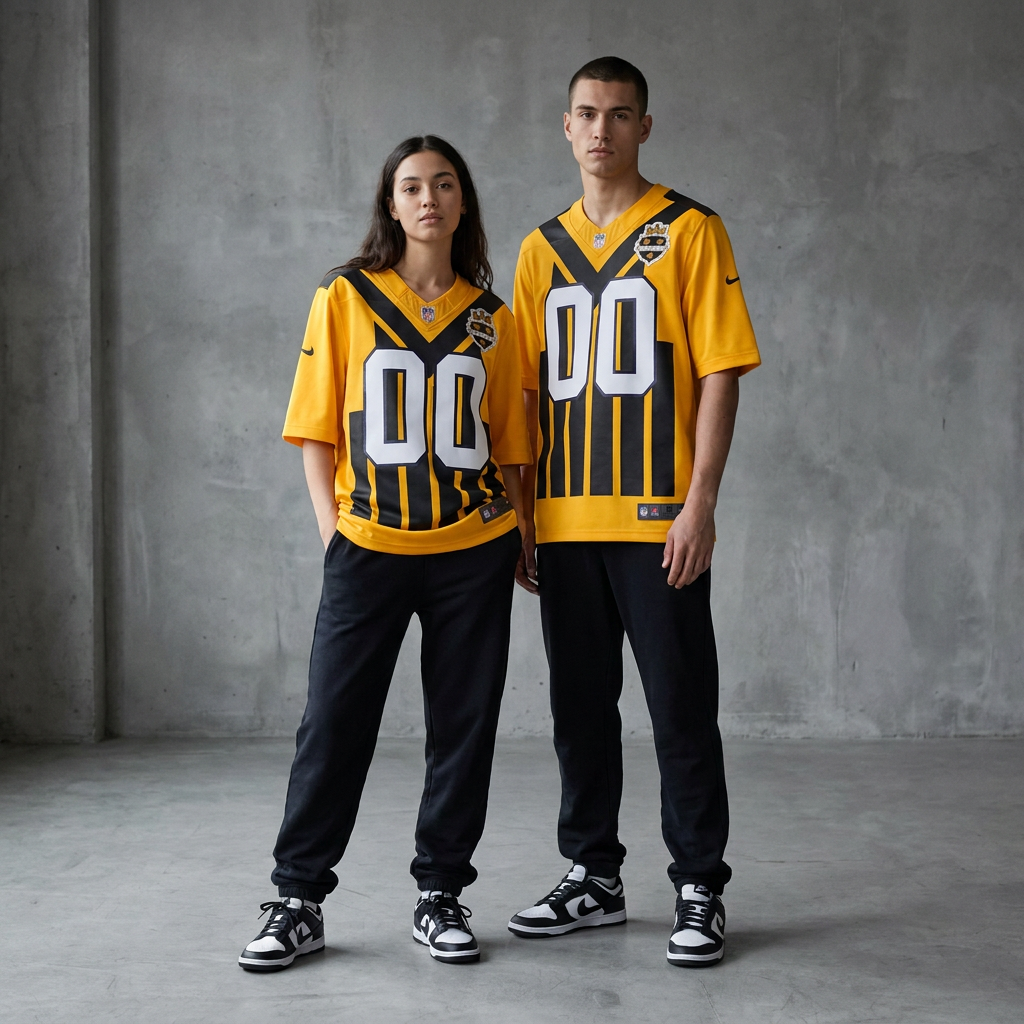 Yellow Black White Pittsburgh Steelers Inspired Football Jersey Personalized Name Number Shirt