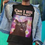 can i hit your vape funny cat meme t shirt
