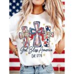 God Bless America USA 250th Anniversary T Shirt Patriotic Graphic Tee Unisex Cotton Commemorative Shirt.jpg