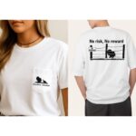 No Risk No Reward Wild Turkey Hunting T Shirt Vintage Strutting Turkey Graphic Tee Premium 100 Cotton Hunter Gift Made in USA.jpg