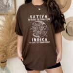 Sativa vs Indica Funny Cannabis T Shirt Serenity Prayer Weed Graphic Tee Premium 100 Cotton Stoner Humor Top Made in USA.jpg