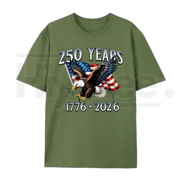 250 Years of Liberty T Shirt 1776 2026 Eagle USA Flag Patriotic Graphic Tee Unisex Cotton Shirt.jpg