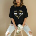 Side By Side Or Miles Apart Sisters T Shirt Long Distance Sisterhood Graphic Tee.jpg
