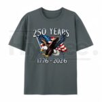 250 Years of Liberty T Shirt 1776 2026 Eagle USA Flag Patriotic Graphic Tee Unisex Cotton Shirt.jpg