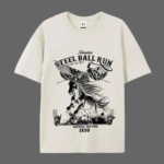 SBR Horse Racing American Flag T Shirt Retro Western Anime Style Graphic Tee Unisex Cotton Shirt.png