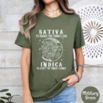 Sativa vs Indica Funny Cannabis T Shirt Serenity Prayer Weed Graphic Tee Premium 100 Cotton Stoner Humor Top Made in USA.jpg