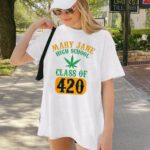 Mary Jane High School Class of 420 T Shirt Retro Collegiate Stoner Graphic Tee Premium 100 Cotton Herbal Humor Top Made in USA.jpg