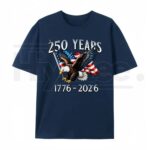 250 Years of Liberty T Shirt 1776 2026 Eagle USA Flag Patriotic Graphic Tee Unisex Cotton Shirt.jpg