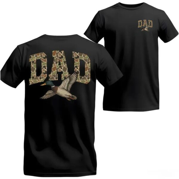 Camo Duck Dad T Shirt Vintage Old School Camouflage Hunting Tee.jpg