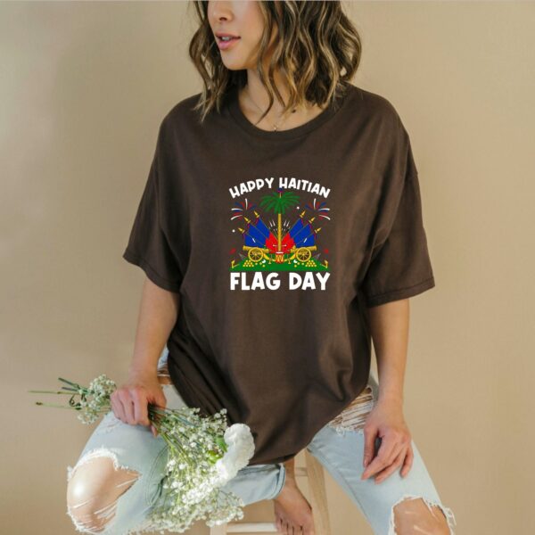 Happy Haitian Flag Day T Shirt Haiti Heritage Patriotic Graphic Tee Unisex Cotton Shirt.jpg