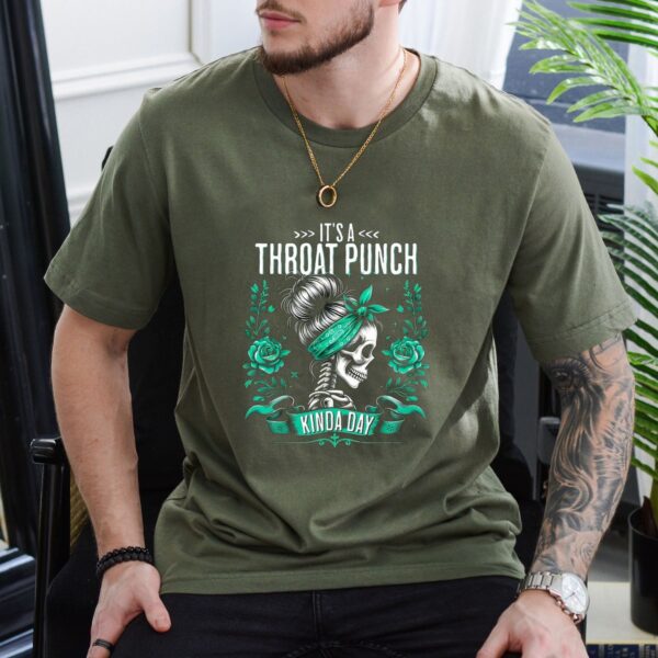 It s That Kind of Day Skull Roses T Shirt Edgy Biker Style Graphic Tee Unisex Cotton Shirt.jpg